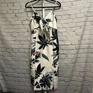 KEEPSAKE THE LABEL -  Keyhole Tie Front Floral Midi Sheath Dress
